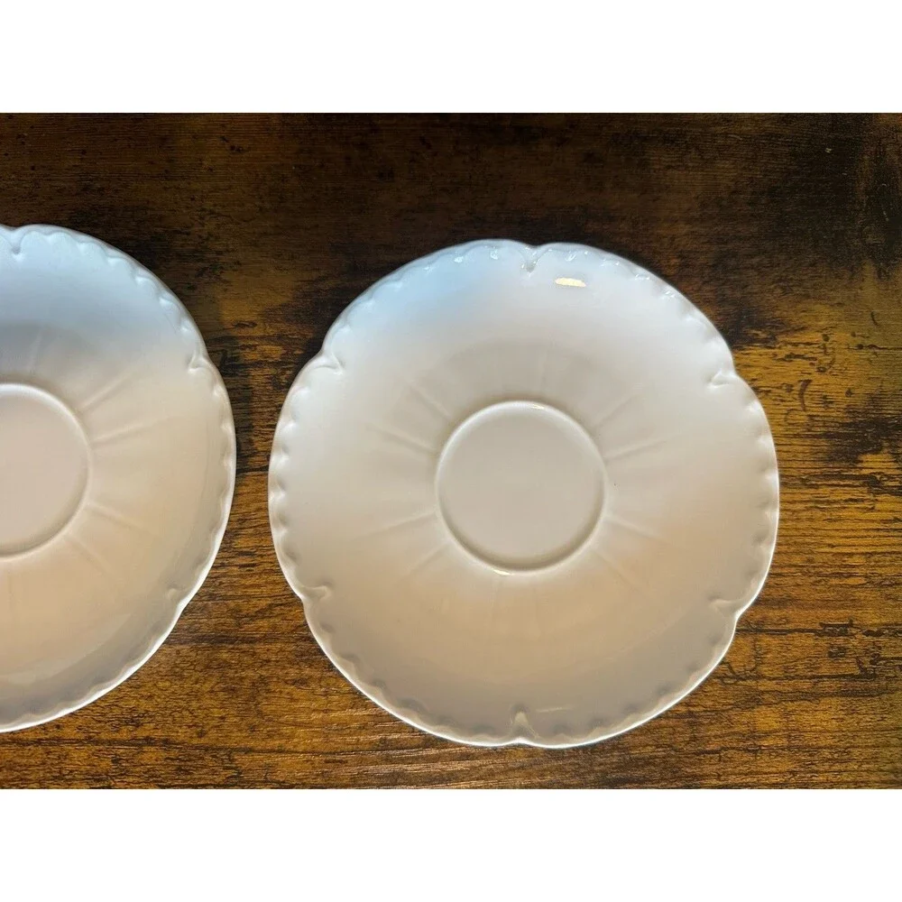 Haviland France Limoges Ranson Set 2 White Saucers 5.5